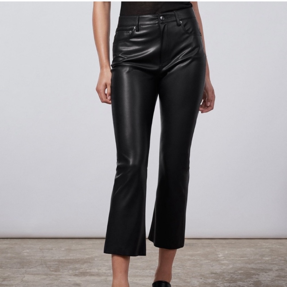 Zara Cropped Faux Leather Pants